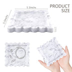Marble Tray for Bathroom, Scalloped Tray, Marble Vanity Tray, Natural Stone Tray, Marble Tray for Kitchen Counter, Jewelry, Candle, Lotion, Countertop, Bathroom, Home Decor, Square - style: Square