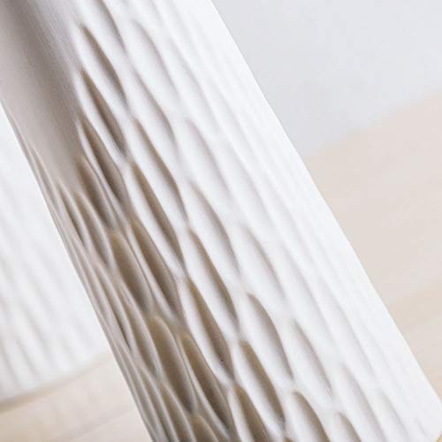 VanEnjoy 10 inch Desktop Minimalist White Ceramic Vases Home Office Decoration, Unique Speckle Finish Bud Vase for Flowers