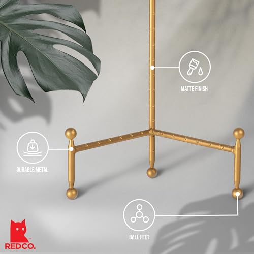 Red Co. Decorative Tripod Plate Stand and Art Holder Easel in Gold Finish - 14" h - color: Gold, size: Height - 14"