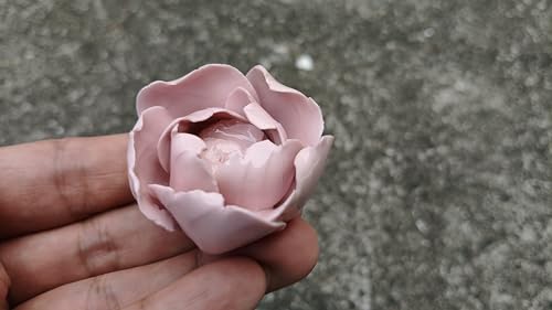 Peony Bud, 1.57" Ceramic Flower Wall Art Decor, Artificial Flower Wall Sculpture,Handmade Ceramic Flowers for Home,Hallway,Living Room, Kitchen,Bathroom (Pink) - color: Pink, Peony Bud, size: 1.57"