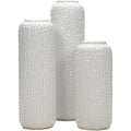 Hosley Set of 3 White Ceramic Honeycomb Vase Tall 12 Inch Medium 10 Inch Short 8 Inch High Each. Ideal Gift for Wedding Special Occasion Dried Floral Arrangements Home Office Spa - color: Honeycomb White