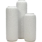 Hosley Set of 3 White Ceramic Honeycomb Vase Tall 12 Inch Medium 10 Inch Short 8 Inch High Each. Ideal Gift for Wedding Special Occasion Dried Floral Arrangements Home Office Spa - color: Honeycomb White