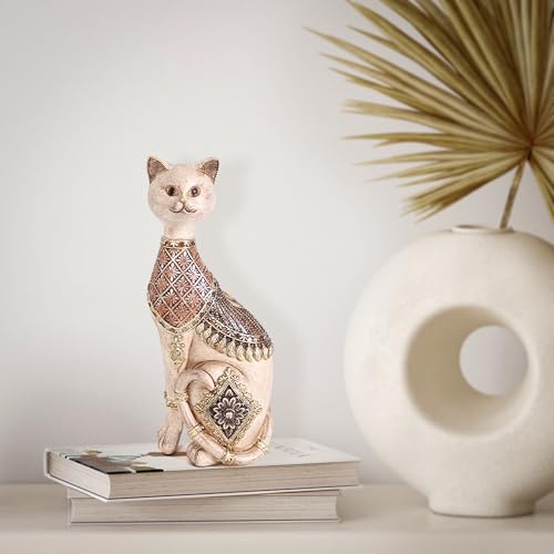 Leekung Cat Statue for Home Decor,Cat Figurine and Sculptures for Shelf Table Desk Bathroom Living Room Bedroom Decor,Vintage Home Décor Accents,Cats Art Themed Decorations,Cats Lover Gifts for Women