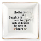 HOME SMILE Mother Gifts From Daughter,Daughter Birthday Gift from Mother, Ring Trinket Dish Jewelry Tray -Mothers and Daughters Never Truly Apart, Maybe in Distance But Heart - style: Mother and Daughter