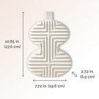Mikasa Geometric Curve Stoneware Ceramic Vase, 7.72x2.72x10.83 Inch - size: 10.8 Inch