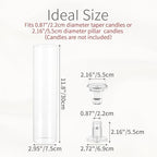 Glass Hurricane Candle Holder: 11.8" Tall Candlestick Holder Bulk with Cylinder Windproof Cover Set of 6 Clear Taper Candle Holders for Wedding Party Birthday Christmas Decor - size: 11.8" H - 6 Pcs