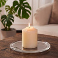 NUPTIO Glass Plate for Pillar Candles: 1pc 7" Clear 3 Wick Candle Tray - Round Village Candle Dish for Snack Jewelry Bathroom Dining Room Table Centerpieces Decor - size: Large-1Pc