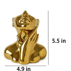 Face Vase Unique Ceramic Vase for Room,Office,Home Decor,Gold,B - style: Gold-B