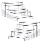 Fixwal 10pcs 2 Set Acrylic Risers for Display Clear Perfume Organizer Stands Acrylic Display Risers for Show Figures, Cupcake, Jewelry, Toys, Perfume and More (Large Size)