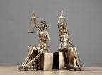 Thxsoon Lady Justice Statue Decorative Bookends Sculpture for Home and Office Decor, Perfect for Lawyers and Law Students - 10 x 5 x 4 inch (26 x 13 x 11cm)