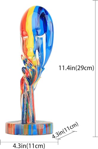 suruim Simple Creative Colorful Female Face Art Statue Thinker Sculpture Abstract Character Crafts Ornament Home Office Bedroom Living Room Study Decoration (Small 11.8x4.3x4.3in) - size: Small 11.8x4.3x4.3in