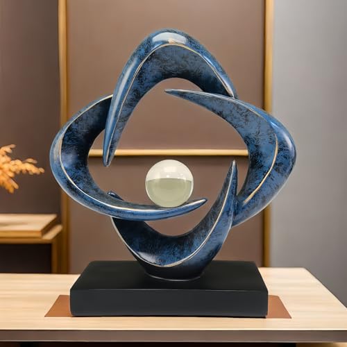 Modern Home Decor Abstract Decorative Sculpture Decorations for Living Room Dining Room Office, Resin Art Statues Coffee Table Bookshelf Decor Accents (Blue) - color: Blue