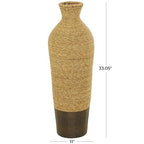 Deco 79 Seagrass Handmade Decorative Vase Tall Woven Floor Centerpiece Vase, Vase for Home Decoration 11" x 11" x 33", Brown - size: 11" x 11" x 33"