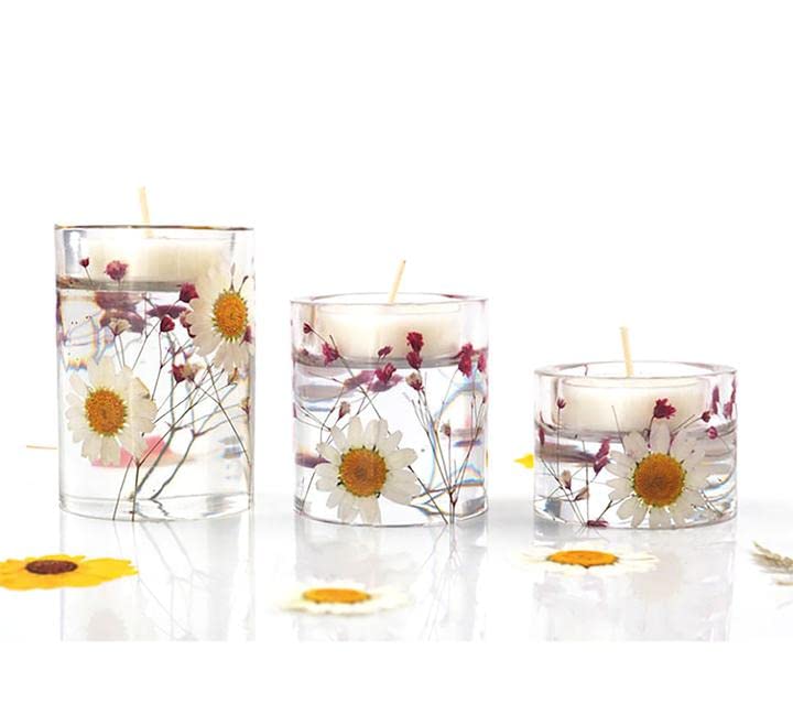 3 Size Tealight Candle Holder Mold for Epoxy Resin Silicone Pillar Cylinder Candlestick Resin Mold for DIT Resin Casting Crafts - color: 3-Candle holders mold