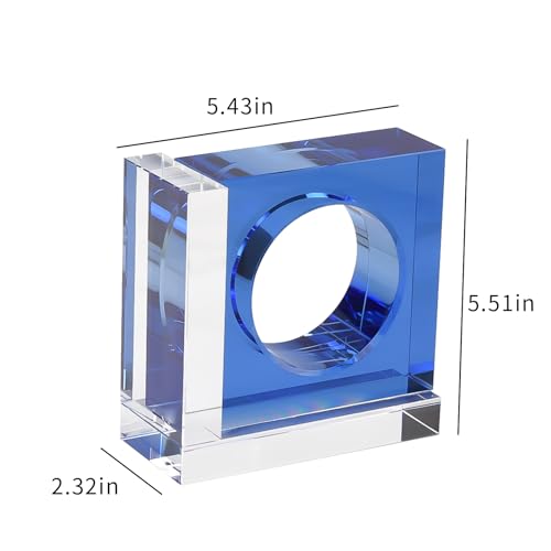Kitcom Handmade Crystal Bookends Square, 1 Pair of Decorative Tabletop Bookends for Office, Home, Desk,Sky Blue - color: Sky Blue