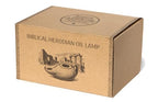 Biblical Herodian Oil Lamp with Handle – Glazed Clay Replica in Gift Box with Certificate of Authenticity - Holy Land Judaica & Christian Gift - color: Clay oil lamp in a gift box