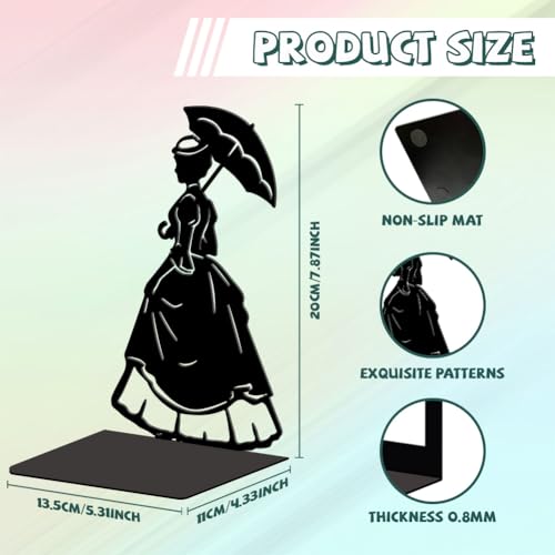 Peacoblue Metal Bookends for Shelves, Victorian Woman Modern Decorative Heavy Duty Study Book Ends Stoppers for Office, Desk, Shelf, Room Cast Iron Simple Tall Bookends 1 Pair - style: Victorian Woman