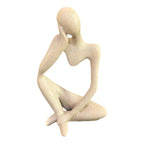 1pcs Sandstone Resin Thinker Style Abstract Sculpture Statue, Figurines Home Office Bookshelf Desktop Decor