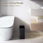 Small Bathroom Trash Can 2.4 Gallon Wastebasket, Slim Metal Garbage Can Matte Black Stainless Steel Trash Bin for Bedroom,Office,Kitchen,Toilet, rv, Near Desk, Under Sink - color: Black