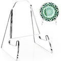 YUXUN Plate Stand for Display,2 Pack Plate Holder Display Stand,Acrylic Picture Frame Stand for Picture,Decorative Plate,Photo Easel,Tabletop Art(Clear,6Inch)