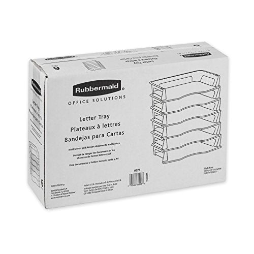 Rubbermaid Regeneration Letter Tray,Six Tier,Plastic,Black (86028),(Pack of 6) - size: 15.8" x 10.9" x 5" (Pack of 6)