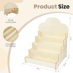 2 Pack 4-Tier Wooden Greeting Card Display Stand, Card Rack for Stickers, Postcards, Photos, Stationery, Small Products, Home Office Decor & Organizer, Lightweight for Vendor Booths, Craft Fairs