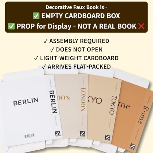PROBENEX Warm Mocha Faux Decorative Books Set of 4 – Modern Farmhouse Brown Coffee Table Book Stack | Rustic Neutral Shelf Decor for Cozy Living Room, Bedroom & Country Modern Home Styling - color: Mocha_medium