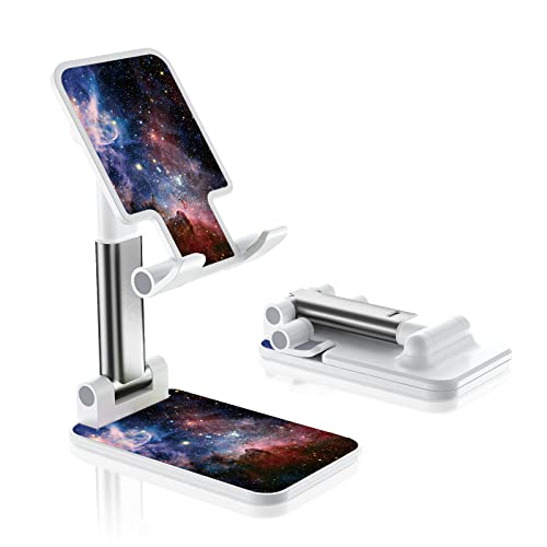 Foldable Phone Stand for Desk, Adjustable Angle of View, Suitable for iPhone, Samsung and Other Smart Phones, Colorful Pattern, Portable Electronic Device Stand - color: Starry sky