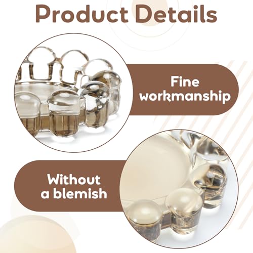 2 Pack Bubble Candle Dish, Fits up to 3 Inch Wide Chic Glass Candles Holder Tray Candle Plates Modern Diffusers Dish for Home Decor(Gray) - color: Gray