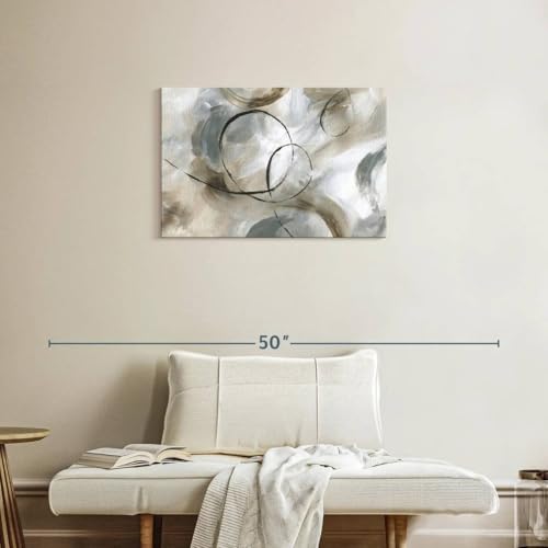 ElephantStock Allegro Canvas - 1 Panel Neutral Abstract Art Wall Decor - Printed Neutral Wall Painting Decor -Abstract Canvas Wall Art for Living Room - by Nan - 30" X 20" - color: Allegro single piece, size: 30"L x 20"W