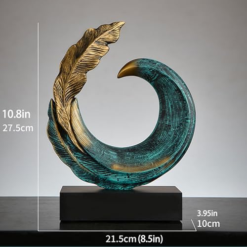 Abstract Art Sculpture, Resin Gold Decorative Statue, Modern Blue Ornaments for Living Room, Decorativas Modernas for Coffee Table/Entryway/Office Collectibles (Blue) - color: Blue