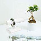 MOOCA T-Bar Deluxe Wooden Bracelet Holder Display, Watch Hoder, Bracelet Display Stand, Jewelry Stand Organizer, White Leatherette - color: White Faux Leather