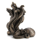 Veronese Design 5 3/8" Tall Corner Room Octopus Resin Statue Bronze Finish Single Shelf Bookend