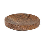 Creative Co-Op Marble Round Soapdish, Brown - color: Brown
