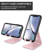 OMOTON Adjustable Cell Phone Stand, C2 Aluminum Desktop Phone Holder Dock Compatible with iPhone 15 14 13 Xs XR 8 Plus 7 6, Samsung Galaxy, Google Pixel, Android Phones, Rose Gold - color: Rose Gold