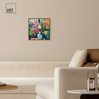 Art Remedy Vase Of Tropical Flowers Framed Flowers In Vase Paintings, 17.5" x 17.5", Gold Frame - color: Gold Frame, size: 17.5"L x 17.5"W