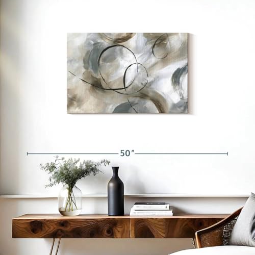 ElephantStock Allegro Canvas - 1 Panel Neutral Abstract Art Wall Decor - Printed Neutral Wall Painting Decor -Abstract Canvas Wall Art for Living Room - by Nan - 30" X 20" - color: Allegro single piece, size: 30"L x 20"W