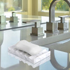 Luxury Marble Soap Dish Tray,Rectangle Stone Marble Soap Tray,Self Draining Soap Holder for Bathroom, Kitchen (Carrara White) - color: Carrara White