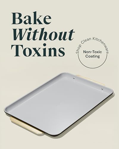 Caraway Non-Stick Ceramic Baking Sheet - Naturally Slick Ceramic Coating - Non-Toxic, PTFE & PFOA Free - Perfect for Baking, Roasting, and More - Large (18" x 13") - Black - color: Black, size: Large 18" x 13"