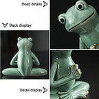 OwMell Ceramic Zen Frog Decor, Ceramic Yoga Pose Meditation Frog Staute for Home Zen Decoration - Prayer - style: Prayer