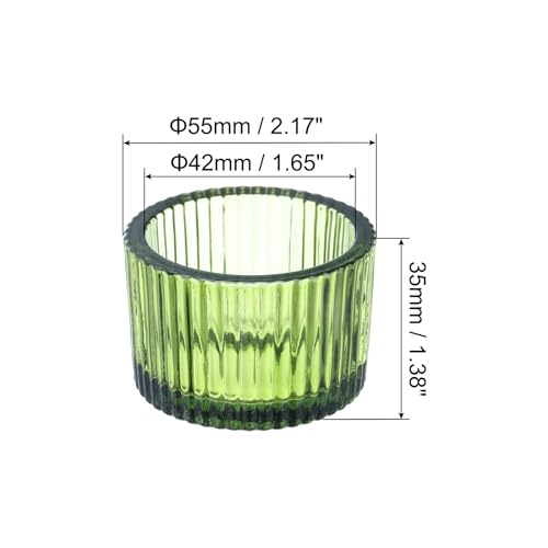 PATIKIL 4 Pcs Tealight Candle Holder, Tea Lights Candle Holder Glass Votive Candle Holders Glass Candle Holders for Table Centerpiece Decor Wedding Dinner Party, Green - color: Green