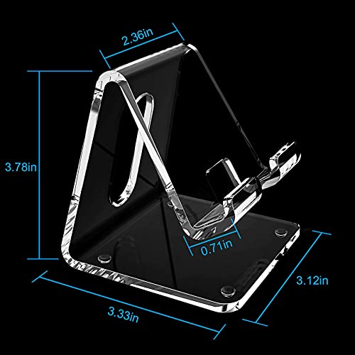 Crpich Acrylic Cell Phone Stand, Portable Clear Phone Stand for Desk, Compatible with Phone16 15 14 13 Pro Max Mini 12 11 Plus SE, Switch, Android Smartphone, Pad, Tablet, Desk Accessories - color: 1-Clear, size: 1 Pack
