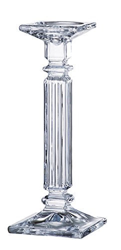 Barski - Beautiful Crystaline - Candlestick - Specially Designed to Hold a Taper or Votive or Pillar - 12" H - Made in Europe