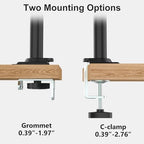 WALI Dual Monitor Mount, 13-33 Inch Adjustable Dual Monitor Arm for Desk Holds Max 19.8 lbs Screens, Swivel Vesa Bracket with C Clamp, Grommet Mounting, Monitor Arms for 2 Monitors (GSDM002) - size: 13"-33", style: Dual Arms