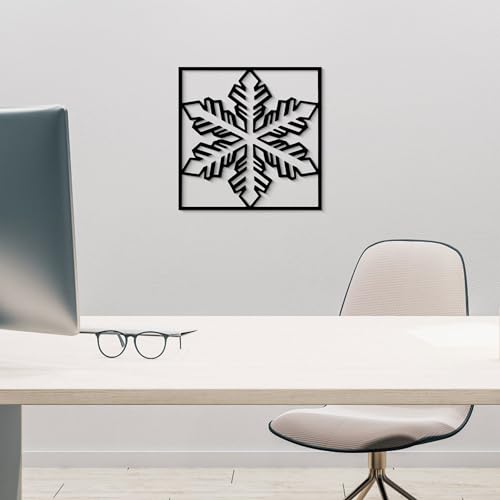 GlintHome Black Metal Wall Art - Minimalist 3D Textured Abstract Ice Flowers Sculptures Wall Art for Bathroom Living Room Garden Bedroom Office Home Decor - color: Black-005, size: Small