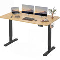 Furmax Electric Height Adjustable Standing Desk Large 55 x 24 Inches Sit Stand Up Desk Home Office Computer Desk Memory Preset with T-Shaped Metal Bracket, Maple - color: Maple, size: 55 Inch