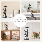 Sculptures Home Decor Couple Statue - Hand Crafted Sculptures for Living Room Romantic Figurines for Couple Metal Sculpture Art,Passionate Love Ornament for Valentines - style: Couple Statue Under Umbrella