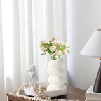 White Flower Vases Plastic Spiral Vase Modern Fall Minimalist Vase Small Pampas Grass Decorative Vases Flower Arrangement Container for Home Decor Wedding Table Party (1Pcs)