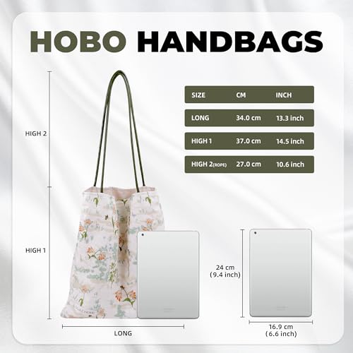 DGAZ Designer Hobo Bags for Women, Luxury Tote Bag with Zipper, Large Shoulder Bags - color: Orchid Grass