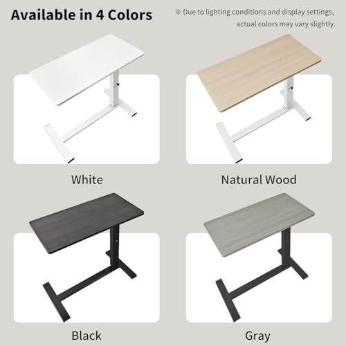 lumizone Foldable Overbed Table with Wheels Adjustable Height Bedside Desk 27.56"-36.61" Rolling Hospital Bed Table with Casters Medical Tray for Home Use Desk Over the Bed - color: Espresso